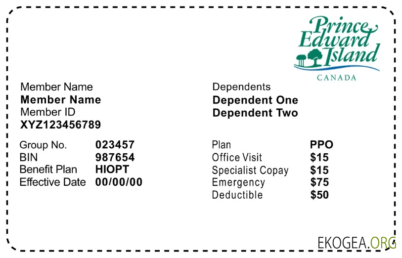 Carte d'assurance maladie de l'Île du Prince Édouard